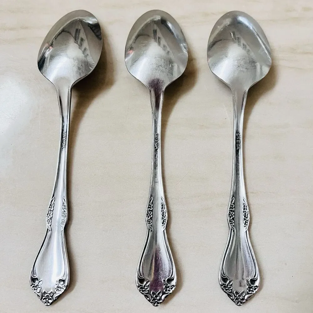 3pc ONEIDA Mansfield-Frosted Stainless Teaspoon 6” Flatware Replacement